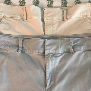 LOFT Size 14 Tan & Pale green shorts - 2 for 1